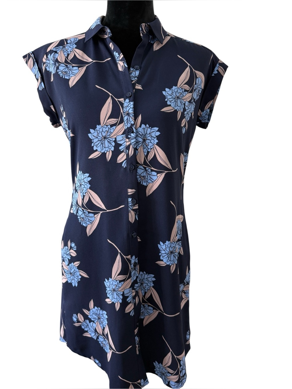 Express women’s blue floral shirt dress Dress size XS